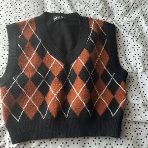 S Shein brown/black vest top